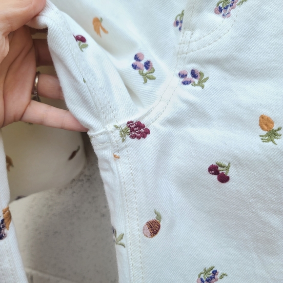 Reformation | Cynthia Fruitloops Embroidered Fruit Jeans Vintage White Size 26 - Picture 4 of 13
